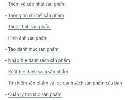 Tìm hiểu chung về sản phẩm trên Web